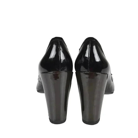 Kenneth Cole Black Patent Leather Heels Penny Loafers Size 8.5 - Picture 7 of 13